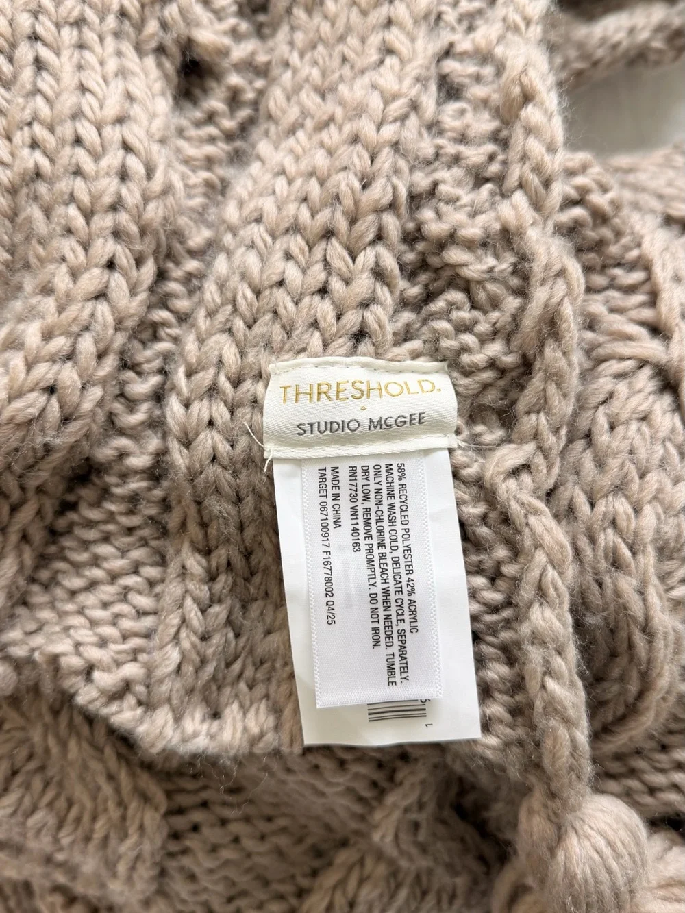 Threshold x Studio McGee Knit Tassel Braided Throw - Neutral 🤍